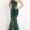 Jovani - Asymmetric Sequin Lace Prom Gown 02895SC - 1 Pc Forest In Size 6 Available 1 Jovani - Asymmetric Sequin Lace Prom Gown 02895SC - 1 Pc Forest In Size 6 Available