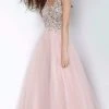 JVN By Jovani Jovani - Beaded Sleeveless V-Back Ballgown JVN2007SC - 1 Pc Blush In Size 12 Available Formal Gowns 1 JVN By Jovani Jovani - Beaded Sleeveless V-Back Ballgown JVN2007SC - 1 Pc Blush In Size 12 Available Formal Gowns
