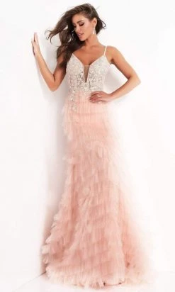 Jovani Bridal - JB2501 Embroidered Tier-Ornate Bridal Dress