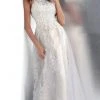 JVN By Jovani Jovani - Embroidered Tulle Gown JVN64157SC - 1 Pc Silver/Nude In Size 0 Available Formal Gowns