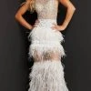 Jovani - Feather Fringed Prom Dress 07317SC - 1 Pc Off-White In Size 0 Available Formal Gowns 1 Jovani - Feather Fringed Prom Dress 07317SC - 1 Pc Off-White In Size 0 Available Formal Gowns