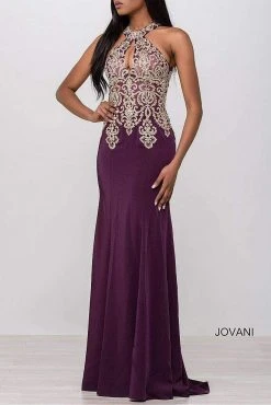 JVN By Jovani Jovani - Halter Fitted Embellished Bodice Long Dress JVN33691 15 JVN By Jovani Jovani - Halter Fitted Embellished Bodice Long Dress JVN33691