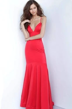 JVN By Jovani Jovani - JVN00964 Plunging V-neck Trumpet Dress
