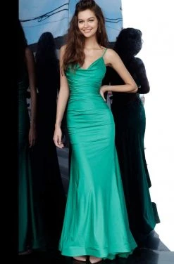 JVN By Jovani Formal Gowns Jovani - JVN00968 Long Cowl Neck Ruched Trumpet Gown 7 JVN By Jovani Formal Gowns Jovani - JVN00968 Long Cowl Neck Ruched Trumpet Gown