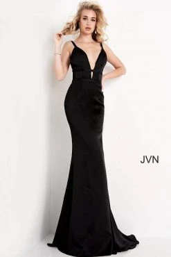 JVN By Jovani Jovani - JVN02044 Deep V-neck Trumpet Dress With Cutouts And Train 11 JVN By Jovani Jovani - JVN02044 Deep V-neck Trumpet Dress With Cutouts And Train