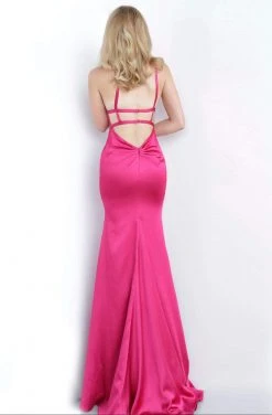 JVN By Jovani Jovani - JVN02044 Deep V-neck Trumpet Dress With Cutouts And Train 8 JVN By Jovani Jovani - JVN02044 Deep V-neck Trumpet Dress With Cutouts And Train