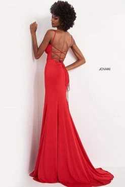 JVN By Jovani Jovani - JVN02071 Plunging V-neck Fit And Flare Dress Formal Gowns 13 JVN By Jovani Jovani - JVN02071 Plunging V-neck Fit And Flare Dress Formal Gowns