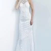 JVN By Jovani Jovani - JVN1289 Illusion Neck Embroidered Tulle Evening Dress Formal Gowns