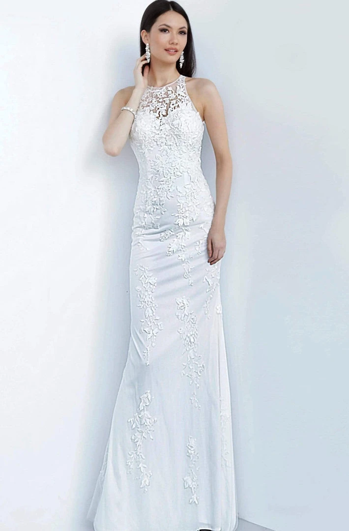 JVN By Jovani Jovani - JVN1289 Illusion Neck Embroidered Tulle Evening Dress Formal Gowns 3 JVN By Jovani Jovani - JVN1289 Illusion Neck Embroidered Tulle Evening Dress Formal Gowns