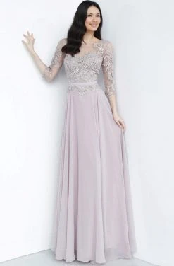 JVN By Jovani Jovani - JVN2167 Embroidered Illusion Bateau A-Line Dress