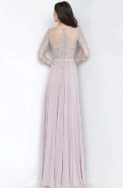 JVN By Jovani Jovani - JVN2167 Embroidered Illusion Bateau A-Line Dress