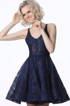 JVN By Jovani Jovani - JVN2362 Embellished Scoop Neck A-line Dress