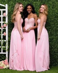 JVN By Jovani Formal Gowns Jovani - JVN30805 Strapless Sweetheart Sheer Lace Bodice Long Gown