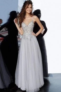 JVN By Jovani Formal Gowns Jovani - JVN4396 Embellished Plunging V-neck Ballgown 7 JVN By Jovani Formal Gowns Jovani - JVN4396 Embellished Plunging V-neck Ballgown