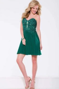 JVN By Jovani Jovani - JVN47312 Strapless Lace Sweetheart A-line Dress Cocktail Dresses