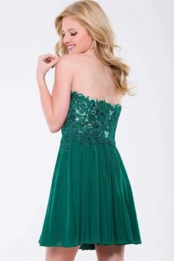 JVN By Jovani Jovani - JVN47312 Strapless Lace Sweetheart A-line Dress Cocktail Dresses