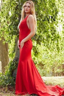 JVN By Jovani Formal Gowns Jovani - JVN50333 Deep V-Neck Mermaid Dress