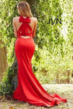 JVN By Jovani Formal Gowns Jovani - JVN50333 Deep V-Neck Mermaid Dress