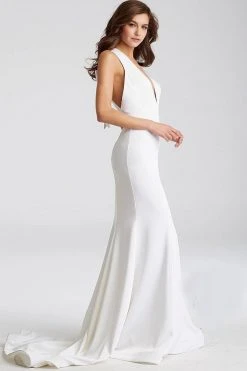 JVN By Jovani Formal Gowns Jovani - JVN50333 Deep V-Neck Mermaid Dress