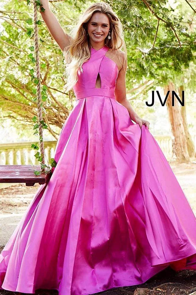 JVN By Jovani Jovani - JVN56093 Crisscrossed Halter Cutout Ballgown 7 JVN By Jovani Jovani - JVN56093 Crisscrossed Halter Cutout Ballgown