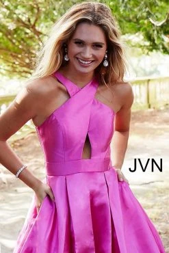 JVN By Jovani Jovani - JVN56093 Crisscrossed Halter Cutout Ballgown 13 JVN By Jovani Jovani - JVN56093 Crisscrossed Halter Cutout Ballgown