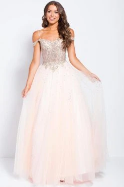 JVN By Jovani Jovani - JVN58403 Scalloped Off-Shoulder Ornate Ballgown 9 JVN By Jovani Jovani - JVN58403 Scalloped Off-Shoulder Ornate Ballgown