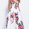 JVN By Jovani Jovani - JVN59146 V-neck Side Cutouts Floral A-line Gown Formal Gowns 1 JVN By Jovani Jovani - JVN59146 V-neck Side Cutouts Floral A-line Gown Formal Gowns