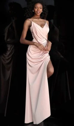 JVN By Jovani Jovani - JVN61571 Sleeveless Plunging V-neck Sheath Dress Formal Gowns