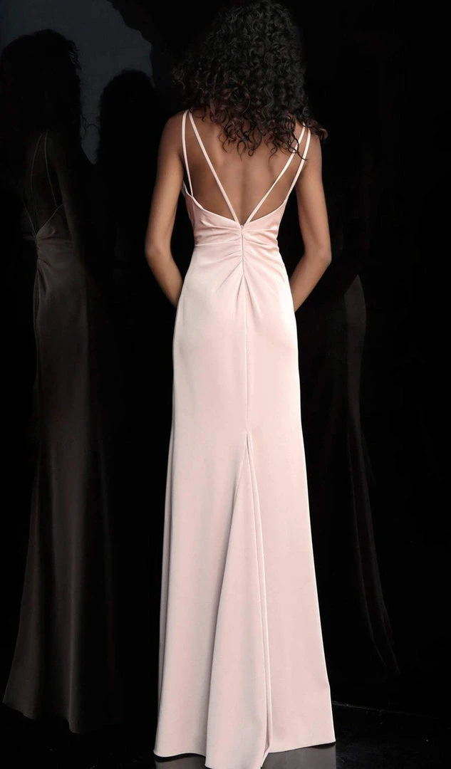 JVN By Jovani Jovani - JVN61571 Sleeveless Plunging V-neck Sheath Dress Formal Gowns 4 JVN By Jovani Jovani - JVN61571 Sleeveless Plunging V-neck Sheath Dress Formal Gowns