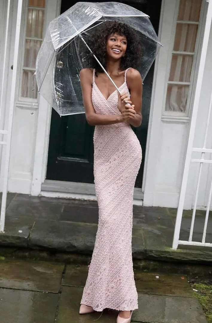 JVN By Jovani Formal Gowns Jovani - JVN62488SC Sleeveless V Neck Allover Lace Fitted Dress 5 JVN By Jovani Formal Gowns Jovani - JVN62488SC Sleeveless V Neck Allover Lace Fitted Dress