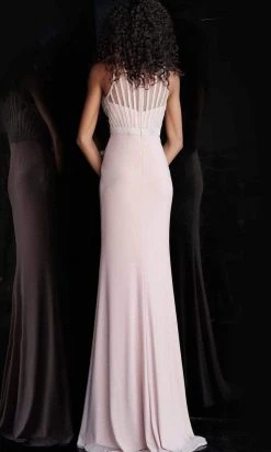 JVN By Jovani Formal Gowns Jovani - JVN62722 Beaded Jewel Neck Jersey Sheath Dress 5 JVN By Jovani Formal Gowns Jovani - JVN62722 Beaded Jewel Neck Jersey Sheath Dress