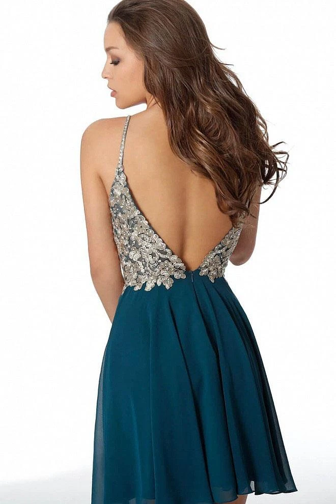 JVN By Jovani Jovani - JVN62738 Metallic Embroidered A-Line Cocktail Dress 4 JVN By Jovani Jovani - JVN62738 Metallic Embroidered A-Line Cocktail Dress