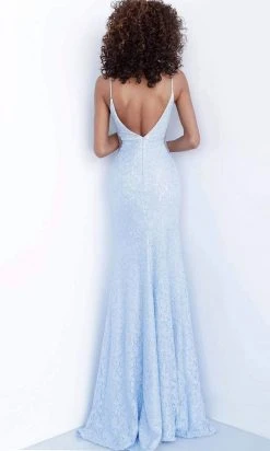 JVN By Jovani Jovani - JVN64010 High Halter Beaded Lace Gown