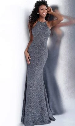 JVN By Jovani Jovani - JVN64010 High Halter Beaded Lace Gown