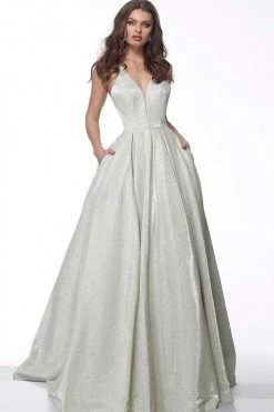 JVN By Jovani Jovani - JVN65851 Metallic Crisscross Strapped A-Line Gown 15 JVN By Jovani Jovani - JVN65851 Metallic Crisscross Strapped A-Line Gown