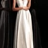 JVN By Jovani Formal Gowns Jovani - JVN67050 Metallic Plunging Sweetheart A-Line Gown