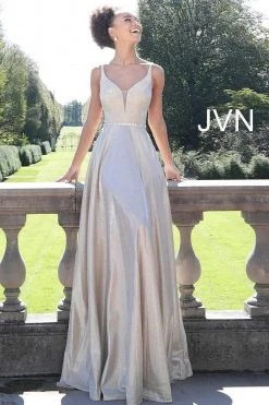 JVN By Jovani Formal Gowns Jovani - JVN67050 Metallic Plunging Sweetheart A-Line Gown 9 JVN By Jovani Formal Gowns Jovani - JVN67050 Metallic Plunging Sweetheart A-Line Gown