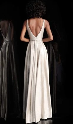 JVN By Jovani Formal Gowns Jovani - JVN67050 Metallic Plunging Sweetheart A-Line Gown 7 JVN By Jovani Formal Gowns Jovani - JVN67050 Metallic Plunging Sweetheart A-Line Gown