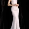 JVN By Jovani Formal Gowns Jovani - JVN67090 Sleeveless Bateau Mermaid Dress With Train 1 JVN By Jovani Formal Gowns Jovani - JVN67090 Sleeveless Bateau Mermaid Dress With Train