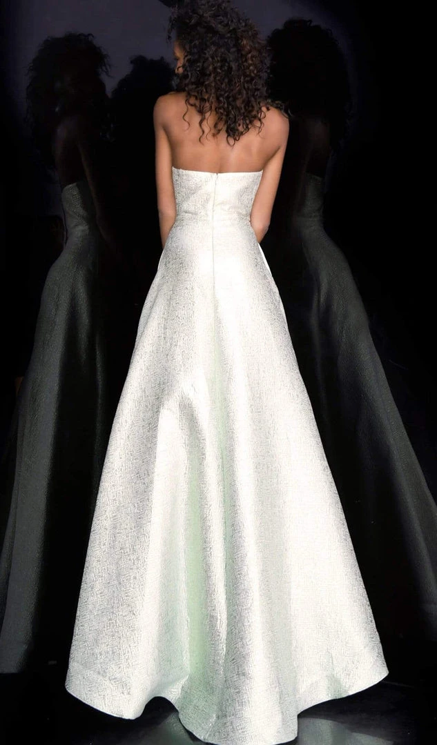 JVN By Jovani Jovani - JVN67091 Strapless Jacquard A-Line Evening Dress Formal Gowns 4 JVN By Jovani Jovani - JVN67091 Strapless Jacquard A-Line Evening Dress Formal Gowns