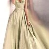 JVN By Jovani Jovani - JVN67647 Plunging V-Neck Metallic Ballgown 1 JVN By Jovani Jovani - JVN67647 Plunging V-Neck Metallic Ballgown