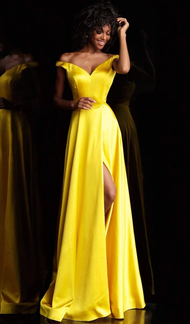 JVN By Jovani Jovani - JVN67752 Off-Shoulder Long A-line Dress With Slit 5 JVN By Jovani Jovani - JVN67752 Off-Shoulder Long A-line Dress With Slit