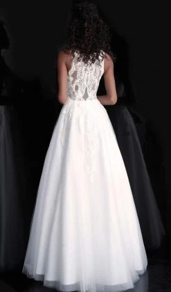 JVN By Jovani Formal Gowns Jovani - JVN68132 Sleeveless Embroidered Scoop Neck Ballgown