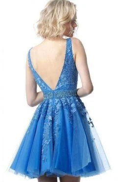 JVN By Jovani Jovani - JVN68267 Bedazzled V-neck A-line Cocktail Dress 5 JVN By Jovani Jovani - JVN68267 Bedazzled V-neck A-line Cocktail Dress