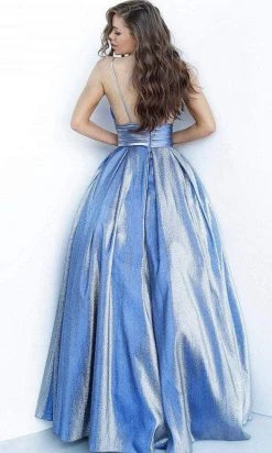 Jovani - Metallic Pleated Sweetheart Ballgown 2094SC - 1 Pc Rose/Gold In Size 16 Available