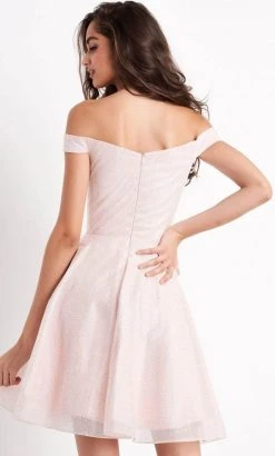 JVN By Jovani Jovani - Off Shoulder Short Hemline A-Line Dress JVN04639SC Cocktail Dresses