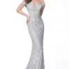 Jovani - Plunging Sweetheart Evening Dress 68130SC - 1 Pc Grey In Size 0 Available