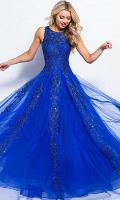 JVN By Jovani Jovani - Sleeveless Lace Embellished A-Line Gown JVN59046SC Formal Gowns