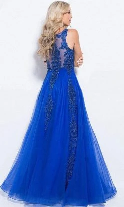JVN By Jovani Jovani - Sleeveless Lace Embellished A-Line Gown JVN59046SC Formal Gowns