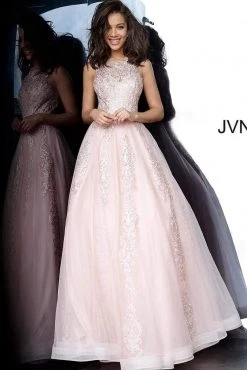 JVN By Jovani Jovani - Sleeveless Lace Embellished A-Line Gown JVN59046SC Formal Gowns